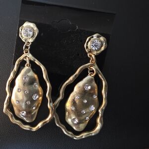 Elegant Gold and Silver Dangle Earrings